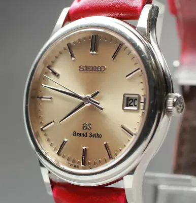 [Near MINT] Vintage GRAND SEIKO 9587-7010 Date Champagne Dial Quartz Mens Watch • $599.90