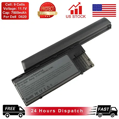 9 Cells Battery For Dell Latitude D620 D630 D631 D640 Precision M2300 310-9080 • $22.99