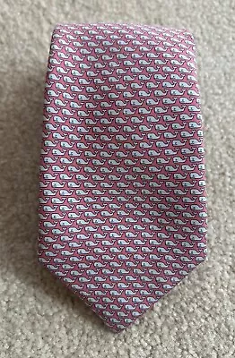 VINEYARD VINES Men’s Silk Neck Tie Pink White Whales • $22.99