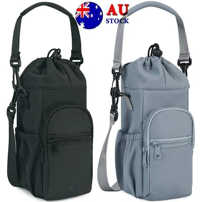 Portable Holder Pouch With Strap Water Bottle Carrier Insulated Cup Cover Bag AU • $21.55