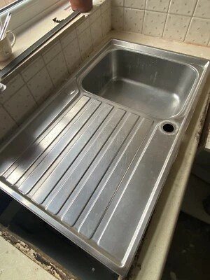 Franke Ascona Polished Stainless Steel 1 Bowl Sink & Drainer SO9 101.0435.552 • £60