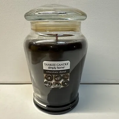 Yankee Candle Simply Home ~ Chocolate Donut ~ 12oz Jar HTF Retired Discontinued • £29.19