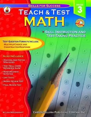 Teach & Test Math Grade 3 - Paperback By Molengraft Lisa - GOOD • $6.01