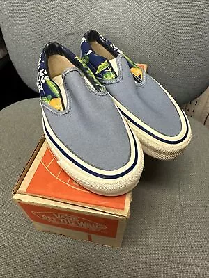 Deadstock Vintage 70s 80s Vans Slip-On Aloha USA Sneaker Men US 3.5 In Box • $99