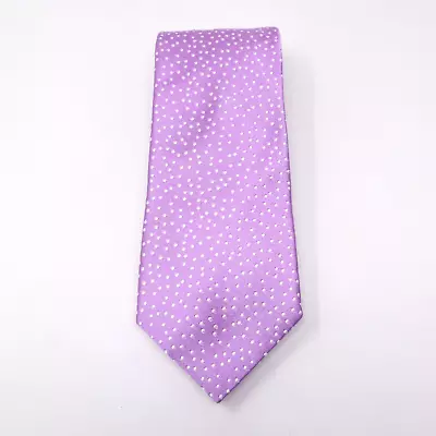 TED BAKER 100% Silk Mens Tie Lavender Purple Polka Dots Woven Tailored In USA • $16.99