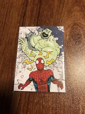 2022 Marvel Masterpiece Sketch Card 1 Of 1 Hulk And Spider-Man • $300