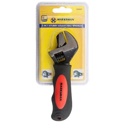 2 In 1 Dual Function Stubby Pipe Wrench & Adjustable Wrench Jaw Short Small • £5.99