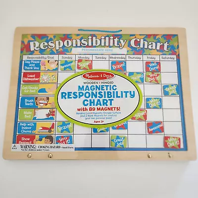 NEW Melissa & Doug Magnetic Responsibility Chart Chore Chart Hinged Boards  • $20