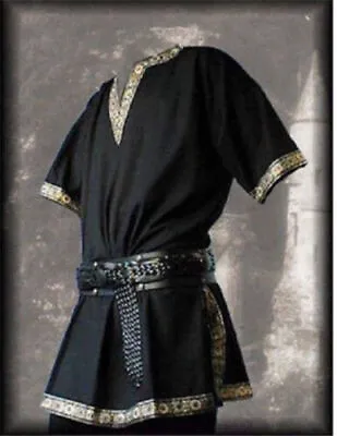 New Men Medieval Renaissance Tunic Top Shirt Viking Norseman Saxon Cosplay Best • $55.09
