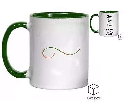 Personalised Mug 11oz Green Inner & Handle Perfect Customised Gift I Birthday • £9.99