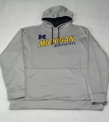 Michigan Wolverines Champion Sweatshirt Mens XL Gray Heathered Gray Hoodie EUC • $24.30