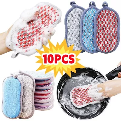 Scouring Pads 1-10PCS Scourers Cleaning Washing Up Non Scratch Pan Dish Cleaner • £3.71