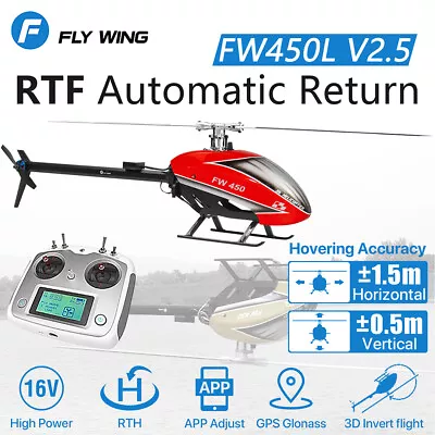 Fly Wing FW450L V2.5 RC Helicopter FBL 3D GPS 6CH 1000M W/H1 Flight Controller • $579.45