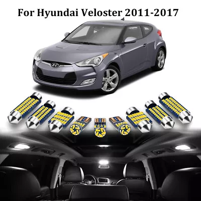 13Pc White Car Interior LED Light Package Kit For 2011-2017 Hyundai Veloster • $13.85