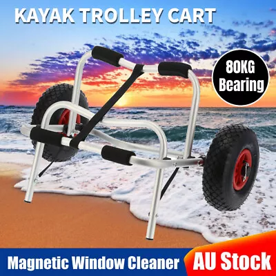 80kg Kayak Trolley Carrier Cart Wheel Collapsible Foldable Aluminium Canoe AUS • $46.58