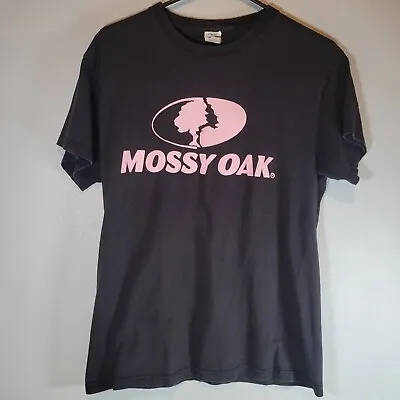 Mossy Oak Shirt Womens Medium Black With Pink Logo Short Sleeve • $14.96