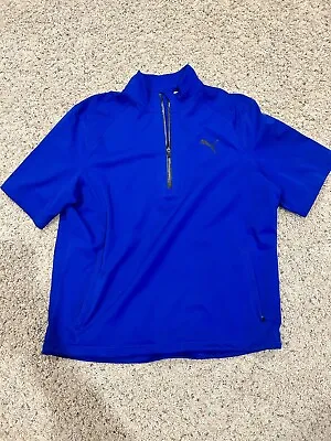 PUMA Golf Short Sleeve Rain Jacket Waterproof Blue Stormcell Size Large • $20