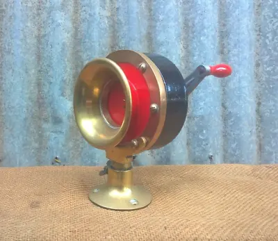 Antique Vintage Brass Klaxon Hand Crank Horn • $750