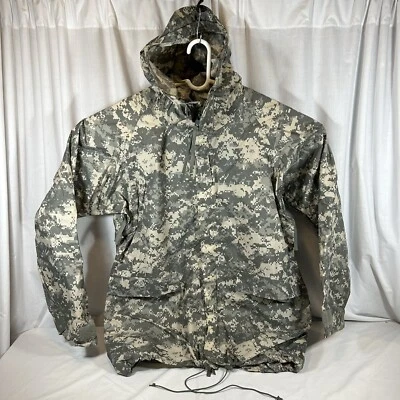 $49.95 • Buy US Military Digital Camo Rain Parka Jacket Roll Up Hood Medium Green Rainsuit