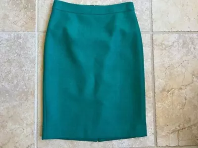 J. CREW Green Wool No 2 Pencil Skirt Size 0 • $14.99