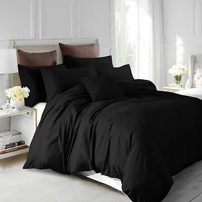 3 Piece Black Duvet Cover Set With Pillow Shams Twin Queen King Comforter Cover • $22.09