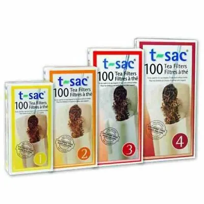 T-Sac 100 Pack Disposable Loose Leaf Tea Filter Infuser Bag - 4 Sizes Available • $12.49