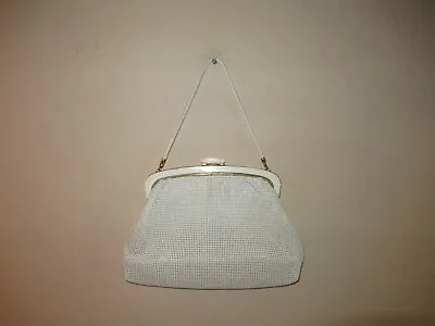 Vintage 1970s Oroton White Gardenia Mesh Evening Bag Hand Bag Clutch Handbag  • $59.27