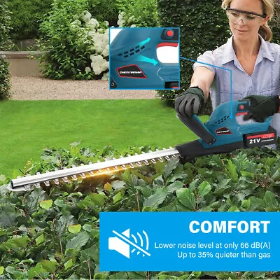 2 Battery 21V Brushless Cordless Electric Hedge Trimmer Garden Cutter Kit • £59.99