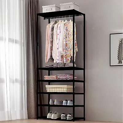 Heavy Duty Clothes Rail Garment Hanging Rack Shoe Storage Unit Shelf Display  • £11.99