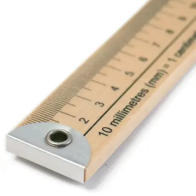 Sew Easy Wooden Meter Rule: Stick Metric & Imperial Measurements Mm Cm Brass End • £8.99