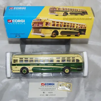 $48 • Buy Vintage Nib Corgi Classics Chicago Transit Motor Coach Gm 4505 Diecast