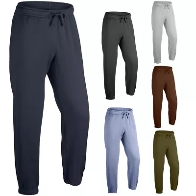 Mens Fleece Joggers Trousers Cotton Track Suit Bottom Jogging Gym Boxing Set • £8.99