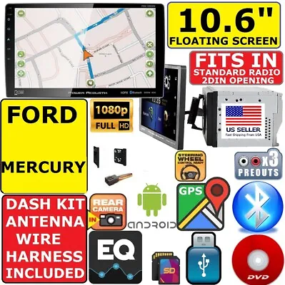 Ford Mercury 10.6  Screen Navigation Cd/dvd Usb Bluetooth Car Radio Stereo Pkg • $379.99