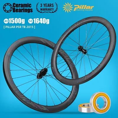 Disc Brake Road Carbon Wheels Ceramic Bearing Wheels Tubeless Clincher Wheelsets • $354.99