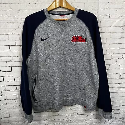 Nike Ole Miss 2XL Soft Crew Neck Pullover Sweatshirt Men Mississippi Collegiate • $22