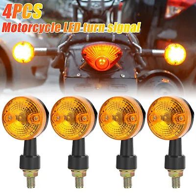 4X Motorcycle Turn Signals Blinker Light Black Amber For Yamaha Kawasaki Honda • $13.48