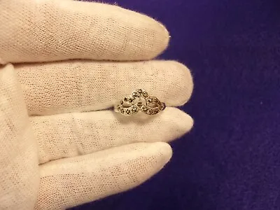 Attractive Little Old Vtg Lady's Sterling Silver & Marcasite  Royal Crown  Ring • $29.75