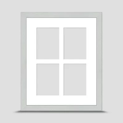 WHITE 10x8 PHOTO FRAME Incl WHITE Mount For Four 3.5x2.5 ACEO PICTURE ART PRINTS • £18.45