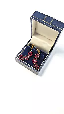 Late Victorian Garnet Earrings With 9ct Gold Tops • £110