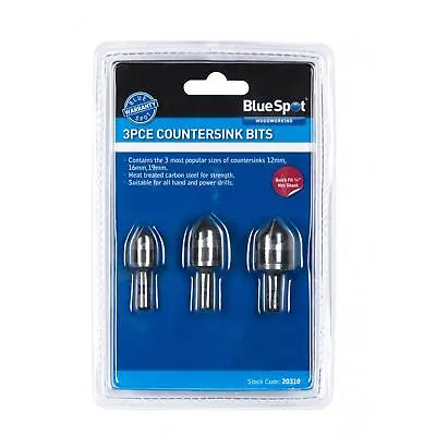 BlueSpot 1/4  Hex 12 - 19mm Countersink Bit Set Wood Metal Impact Drill 3Pcs • £5.32