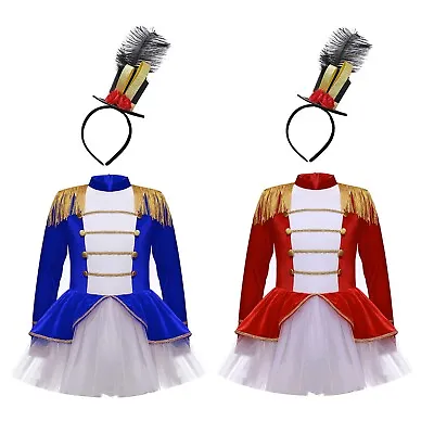 Kids Girls Dress Cosplay Tutu Leotard Theme Ringmaster Majorette Circus Guard • $16.73