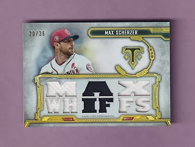 2020 Topps Triple Threads Max Scherzer Relic Baseball Card - #20/36 - Nationals • $24.99