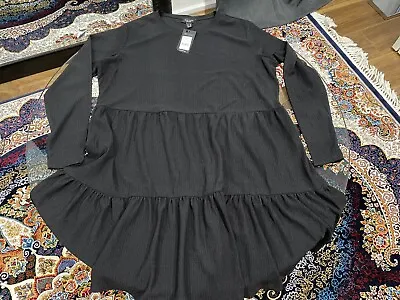 $45 • Buy ASOS New Look Curve Crinkle Smock Dress, Black Size 20