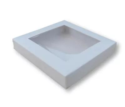 1 WHITE 4 X 4 INCH WINDOW BOXES 20mm DEEP CARDS GIFTS JEWELLERY CAKES ETC • £2.49