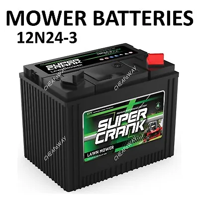 $85 • Buy 350cca Ride On Mower Battery | Super Crank | 12n24 | 12n24-3/4 | 12mths Warranty