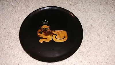 Vintage Mid Century Couroc Lion Cat King Crown Jewels Bar Serving Tray 10.5  • $38.24