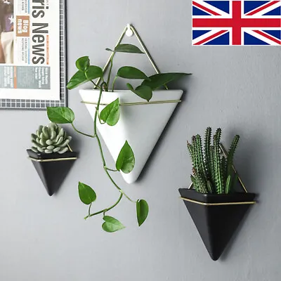 £8.95 • Buy Ceramics Wall Hanging Planter Mounted Flower Pots Basket Decor Garden In/Out UK