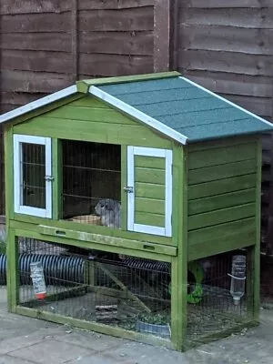 £1.50 • Buy Double Storey Guinea Pig Hutch, With Outdoor Run And Connecting Pipe