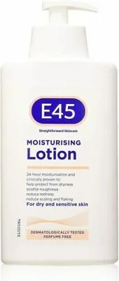 E45 Daily Moisturiser Lotion Pump For Dry And Sensitive Skin 500ml • £8.99