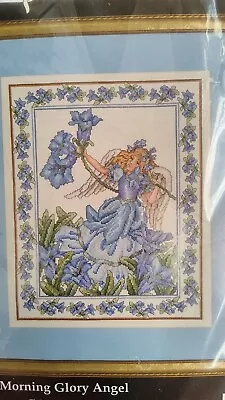 Vintage Janlynn Blue Morning Glory Angel Counted Cross Stitch Kit #125-125 • $19.99